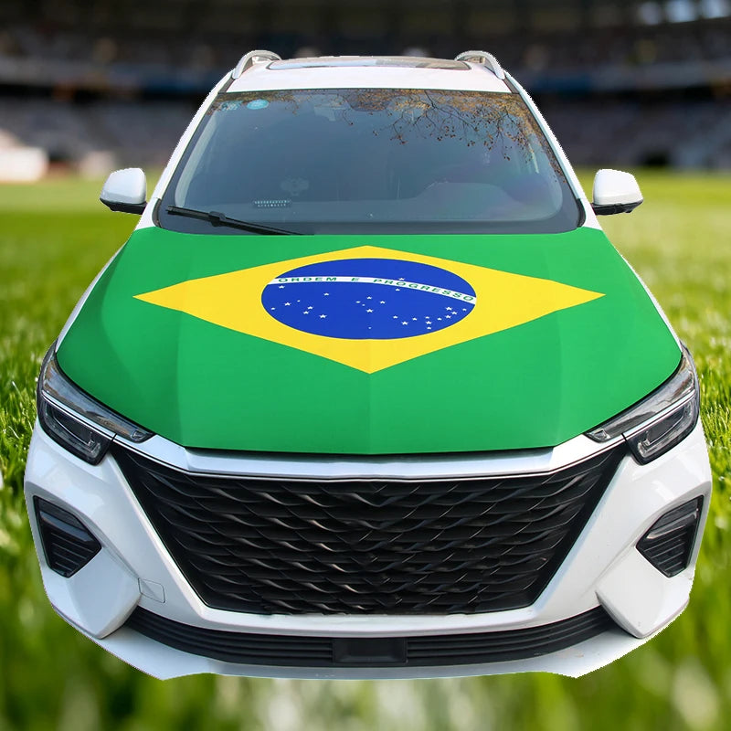 Bandera para Capó de Coche 115x160 cm y 130x160 cm – Cubierta Decorativa para Automóvil | Fácil Instalación y Ajuste Universal