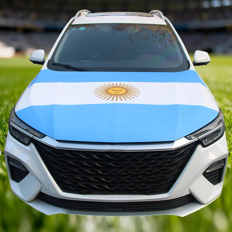 Bandera para Capó de Coche 115x160 cm y 130x160 cm – Cubierta Decorativa para Automóvil | Fácil Instalación y Ajuste Universal