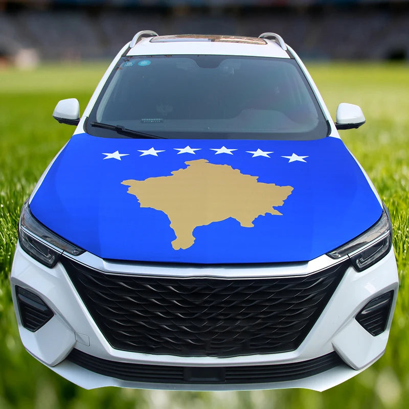 Bandera para Capó de Coche 115x160 cm y 130x160 cm – Cubierta Decorativa para Automóvil | Fácil Instalación y Ajuste Universal