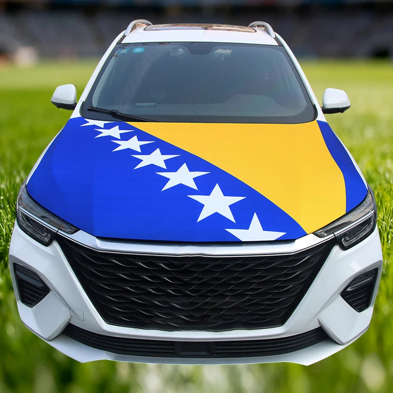 Bandera para Capó de Coche 115x160 cm y 130x160 cm – Cubierta Decorativa para Automóvil | Fácil Instalación y Ajuste Universal