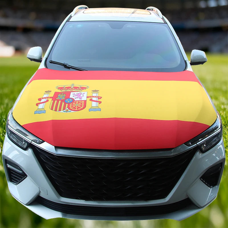 Bandera para Capó de Coche 115x160 cm y 130x160 cm – Cubierta Decorativa para Automóvil | Fácil Instalación y Ajuste Universal
