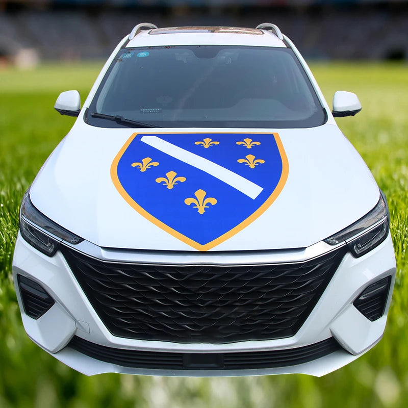 Bandera para Capó de Coche 115x160 cm y 130x160 cm – Cubierta Decorativa para Automóvil | Fácil Instalación y Ajuste Universal
