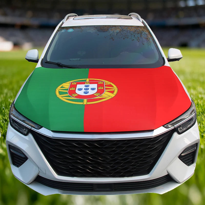 Bandera para Capó de Coche 115x160 cm y 130x160 cm – Cubierta Decorativa para Automóvil | Fácil Instalación y Ajuste Universal
