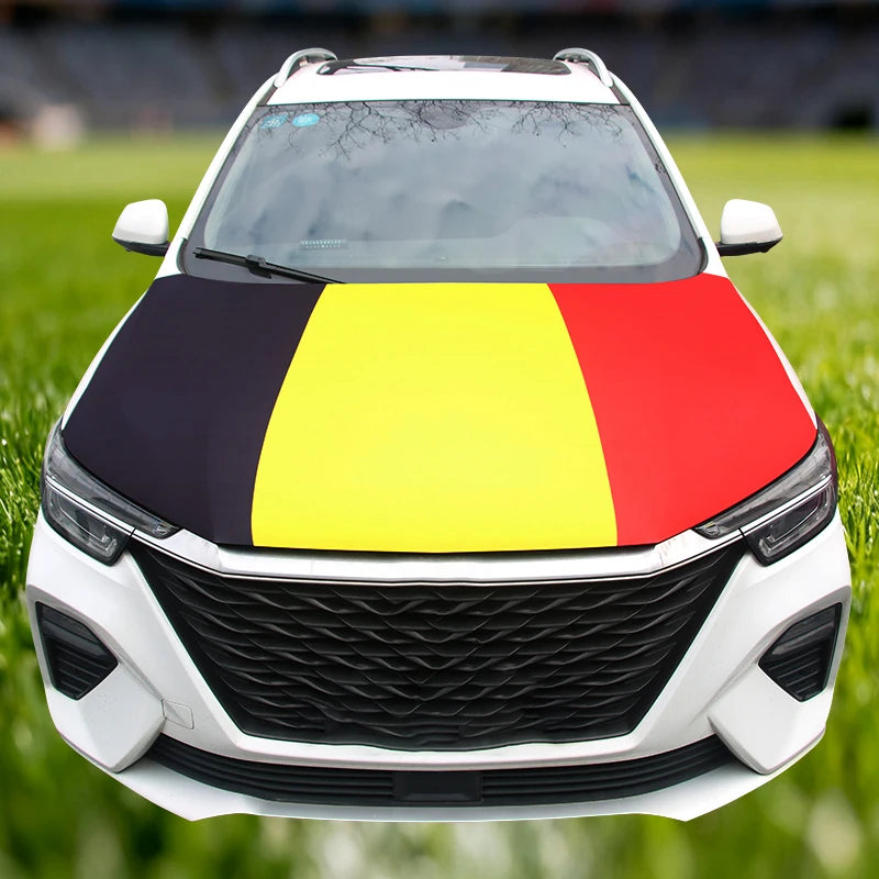 Bandera para Capó de Coche 115x160 cm y 130x160 cm – Cubierta Decorativa para Automóvil | Fácil Instalación y Ajuste Universal